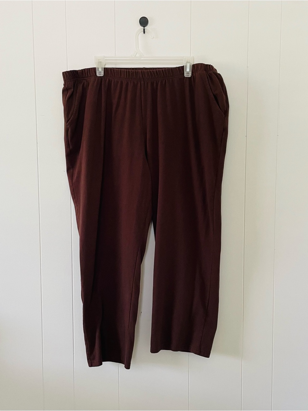 White Stag Men's Elastic Waist Straight-Leg Pants - Dark Brown